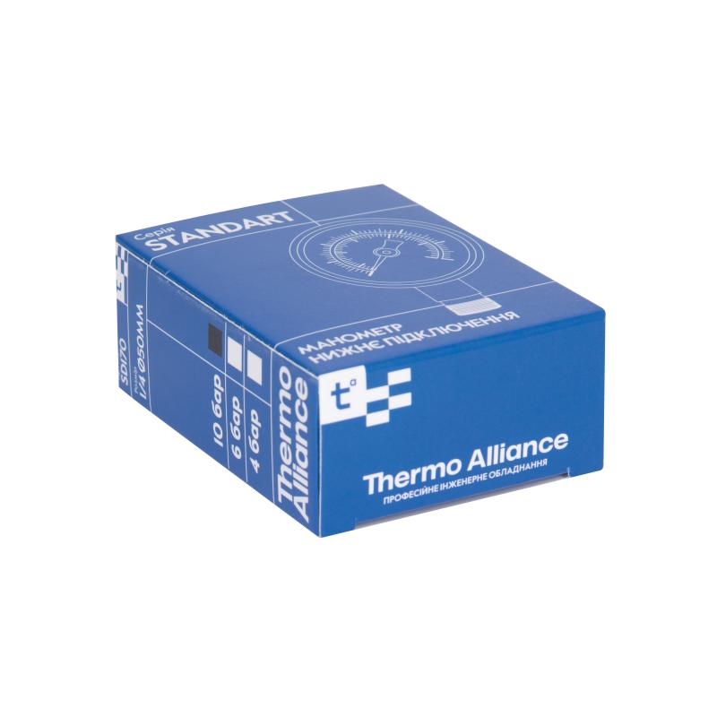 Манометр Thermo Alliance Standart 10 бар 1/4", нижнє підмикання SD17010B — фото 8