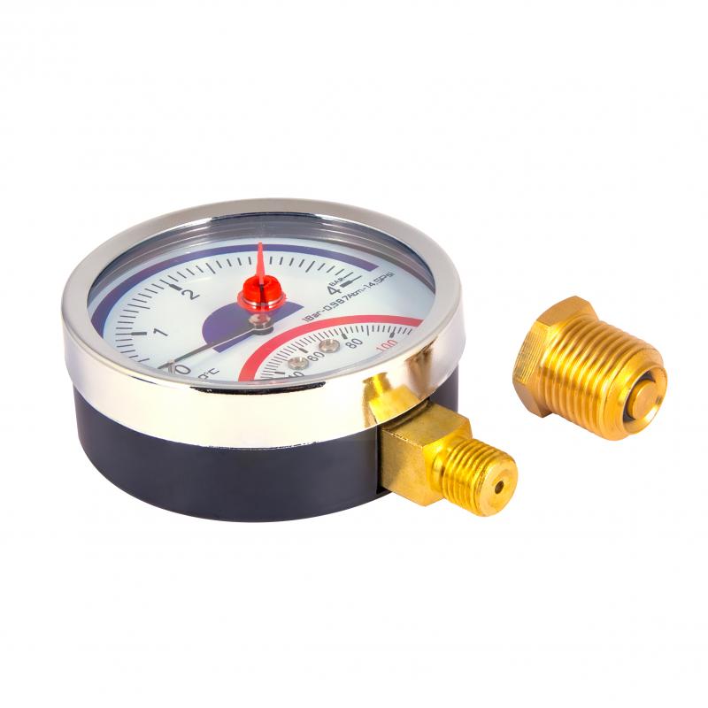 Термоманометр Thermo Alliance Standart 80 мм 1/2", нижнє підмикання SD1724B — фото 4