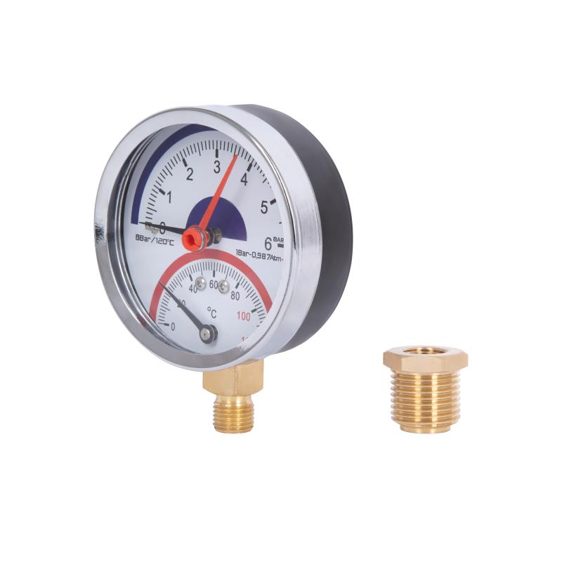 Термоманометр Thermo Alliance Standart 80 мм 1/2", нижнє підмикання SD1726B — фото 7