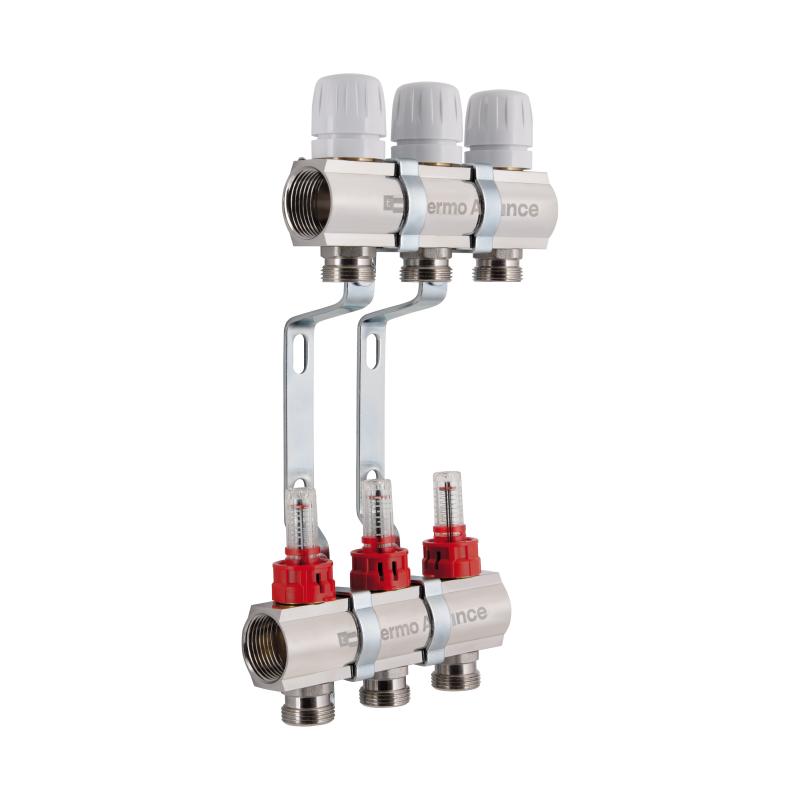 Колектор з витратомірами Thermo Alliance Standart 1" 3 виходи SD235W3 — фото 3
