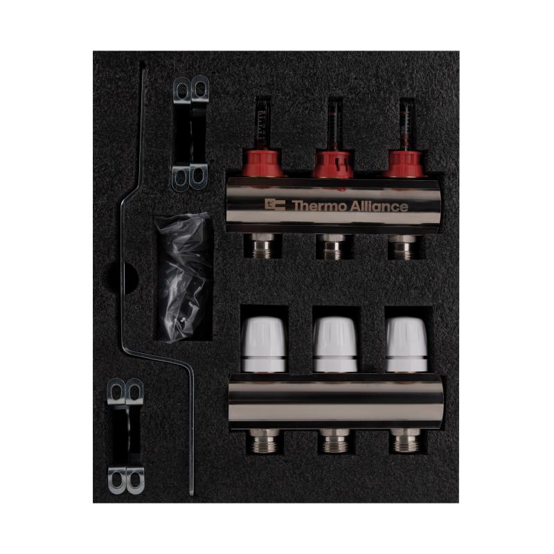 Колектор з витратомірами Thermo Alliance Standart 1" 3 виходи SD235W3 — фото 10