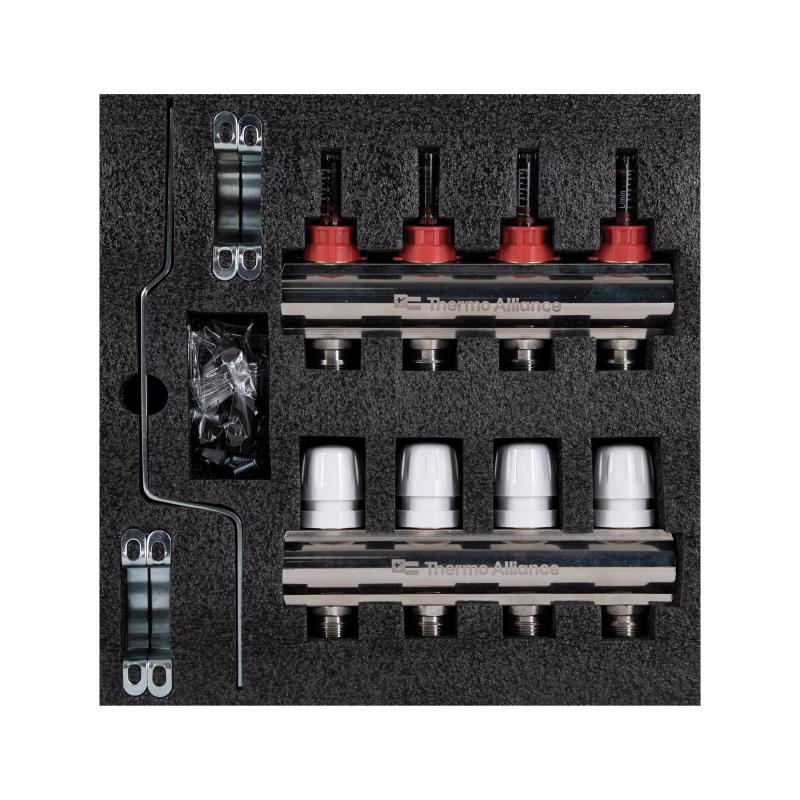 Колектор з витратомірами Thermo Alliance Standart 1" 4 виходи SD235W4 — фото 9