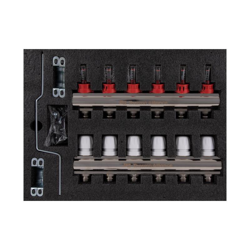 Колектор з витратомірами Thermo Alliance Standart 1" 6 виходів SD235W6 — фото 10