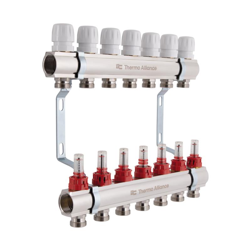 Колектор з витратомірами Thermo Alliance Standart 1" 7 виходів SD235W7 — фото 3