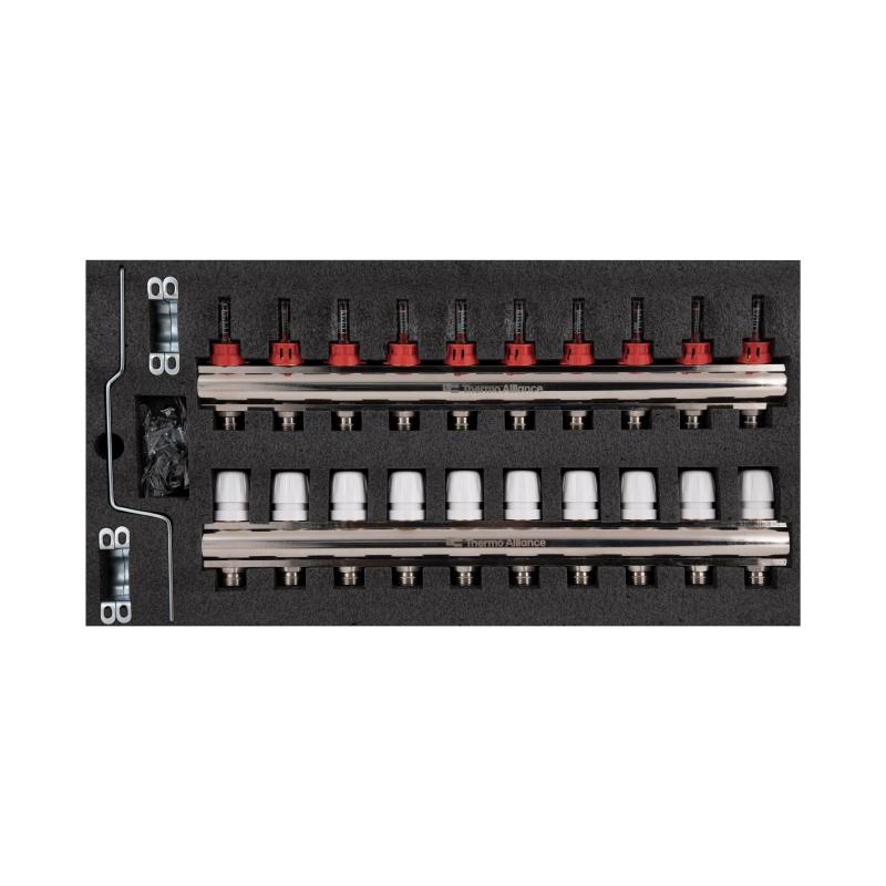 Колектор з витратомірами Thermo Alliance Standart 1" 10 виходів SD235W10 — фото 10