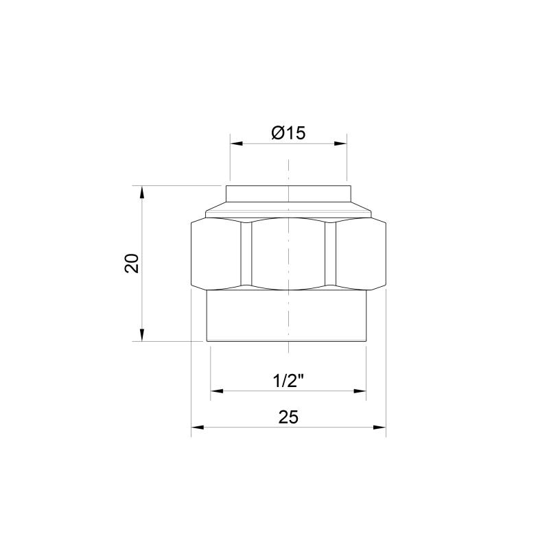 Наконечник Icma 1/2" для мідної труби 15 мм №90 — фото 2