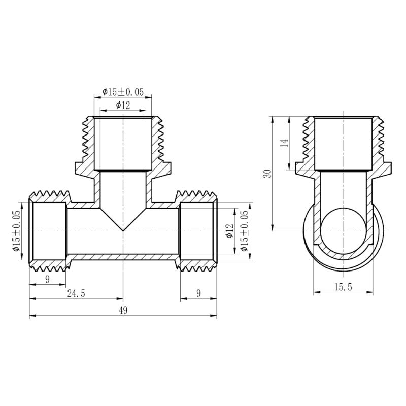 Тройник обтискний Thermo Alliance Forte 16х1/2"х16 ЗР SF178W161516 — фото 2
