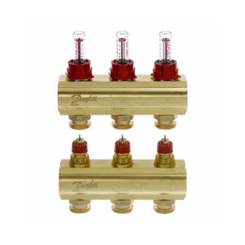Колектор з витратомірами Danfoss FHF на 3 виходи (088U0523)