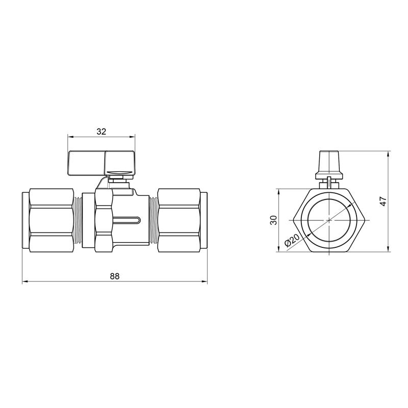Кран кульовий обтискний Thermo Alliance Forte 20 SF263W20 — фото 2