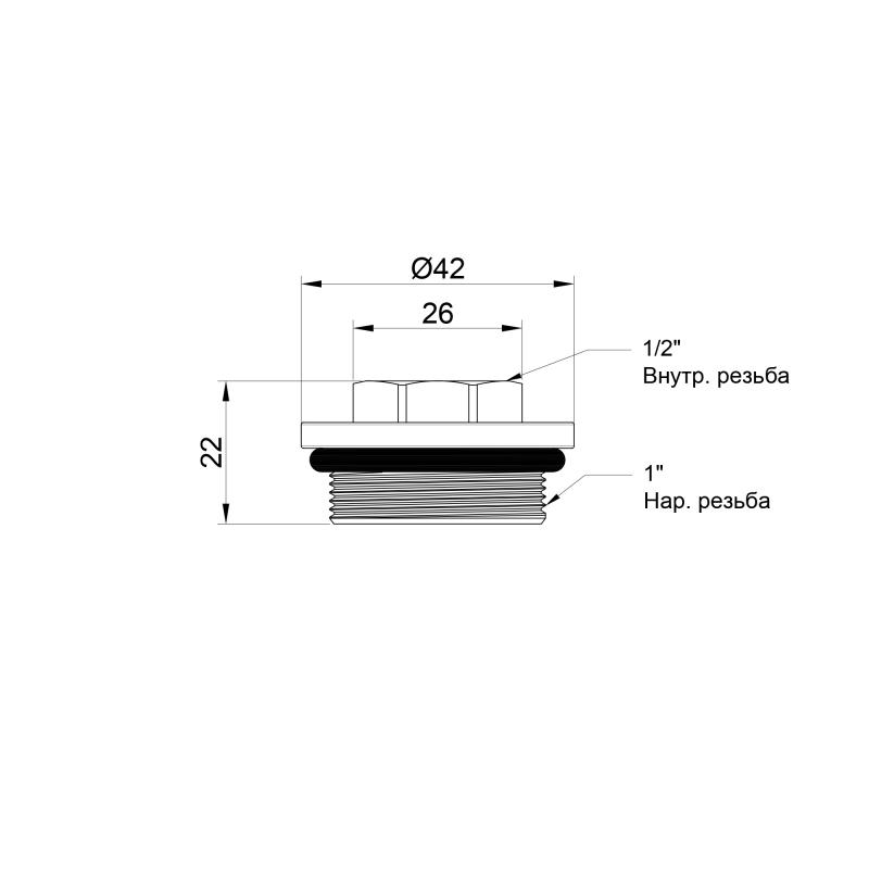 Футорка для колектора Thermo Alliance Standart 1"х1/2" ВЗ SD35415 — фото 2