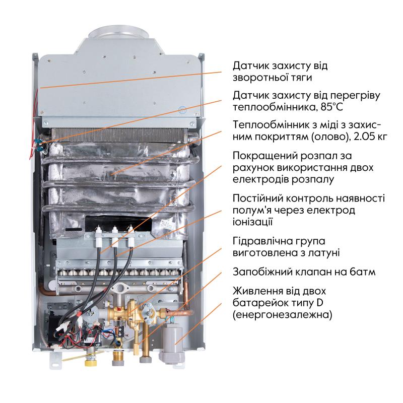 Колонка газова димохідна Thermo Alliance JSD20-10CR 10 л White — фото 8