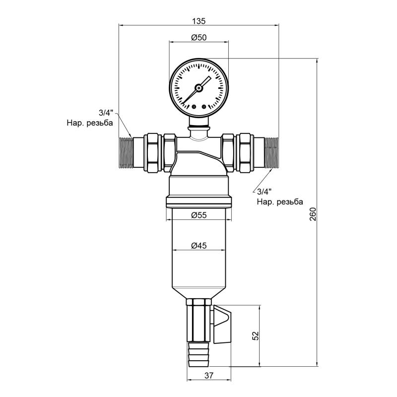 Фільтр самопромивний Thermo Alliance Standa 3/4" тонкого очищення SF127W20 — фото 2