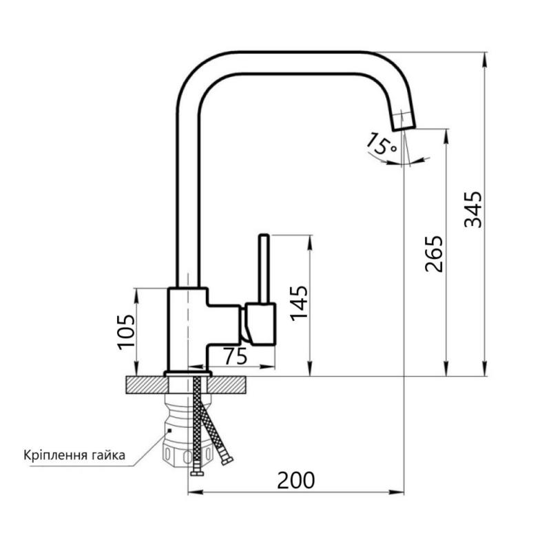 Змішувач для кухні Lidz Aria 015F1 (k35) LDARI015F1NKS21690 Nickel — фото 2