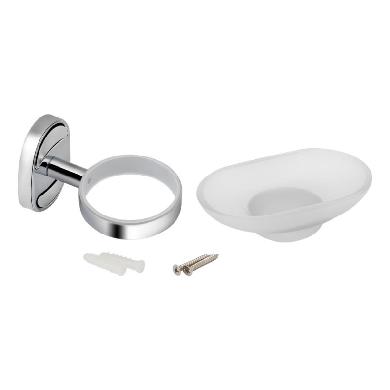 Мильниця з тримачем Lidz Oreo 0201 настінна (матове скло) LDORE0201CRM22083 Chrome — фото 3