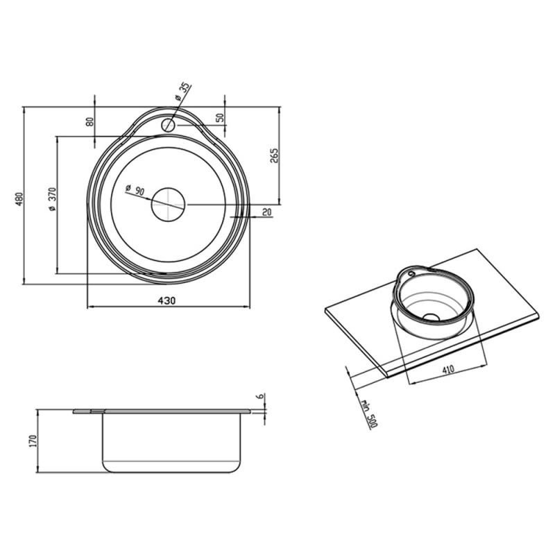 Кухонна мийка Imperial 4843 Satin (IMP484306SAT)