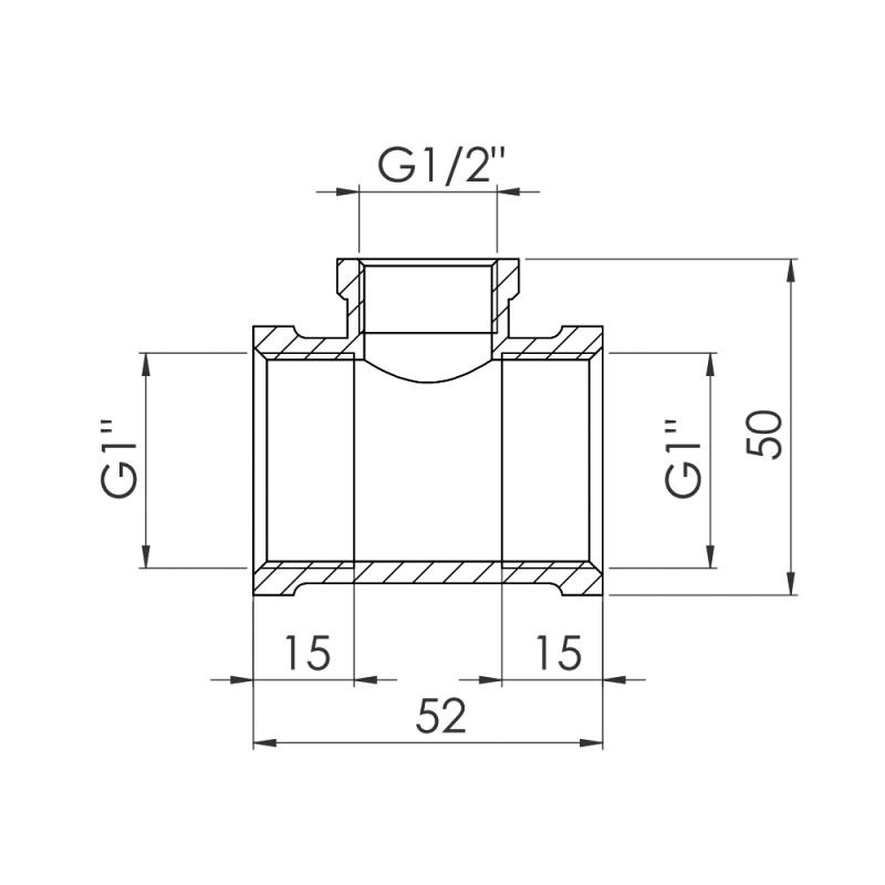 Трійник редукційний Thermo Alliance Forte 1"х1/2"х1" ВВ SF362251525 — фото 2