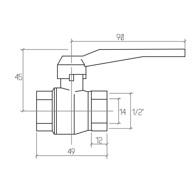Кран кульовий Rastelli Nova Plus 1/2