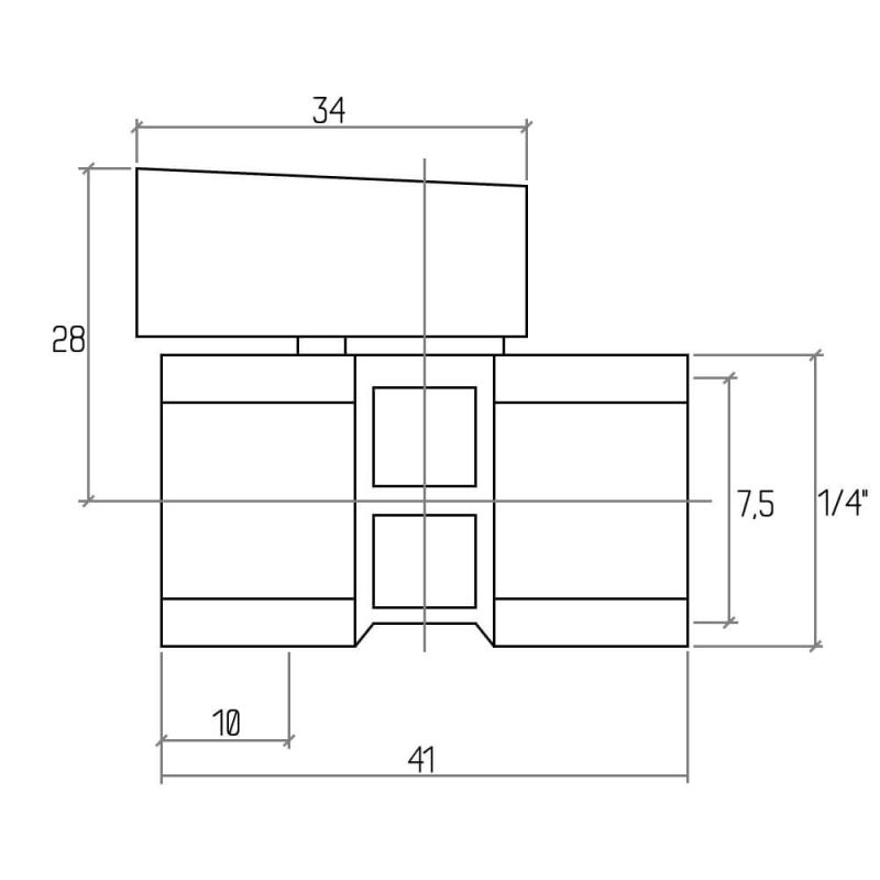 Кран кульовий Rastelli MINI 1/4