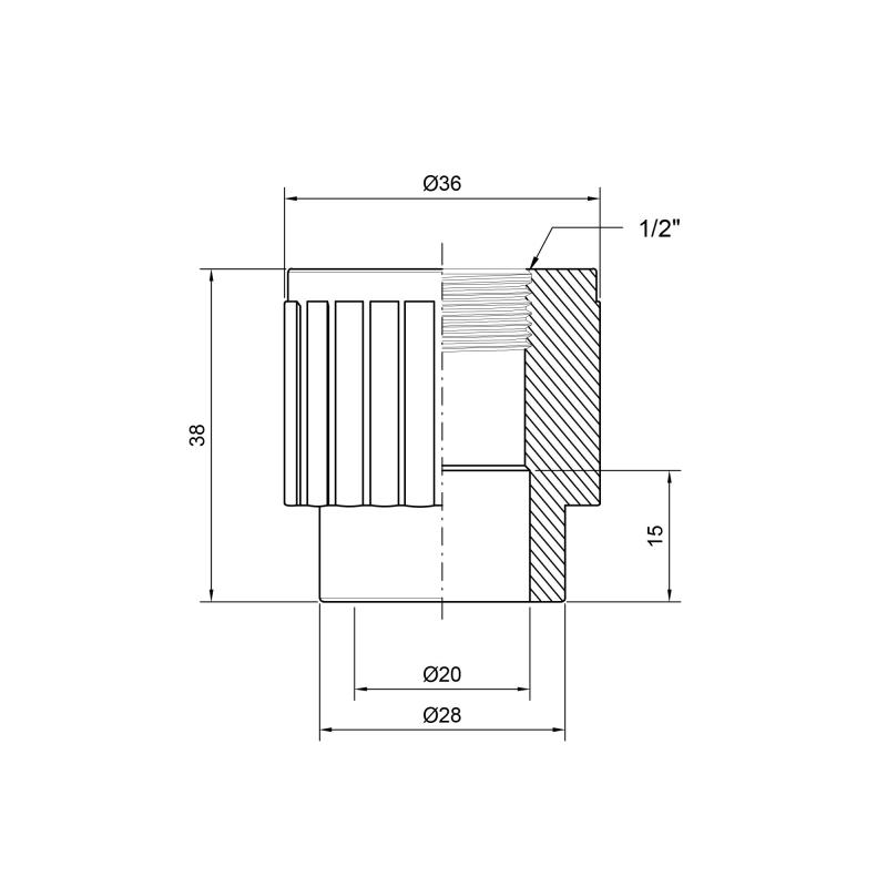 Муфта PPR Thermo Alliance 20х1/2" ВР — фото 2