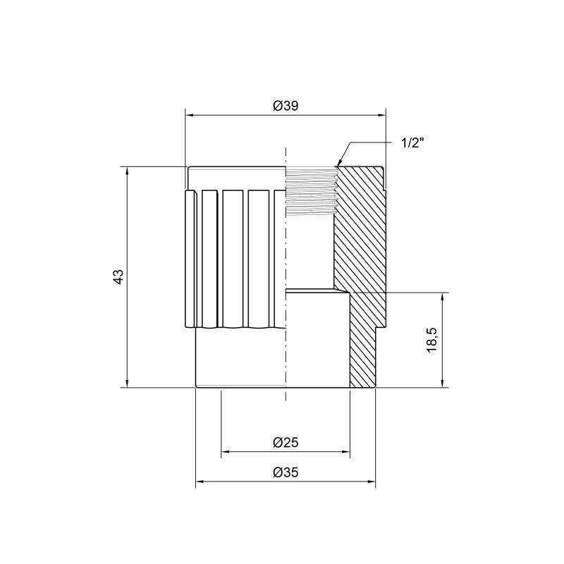 Муфта PPR Thermo Alliance 25х1/2" ВР — фото 2