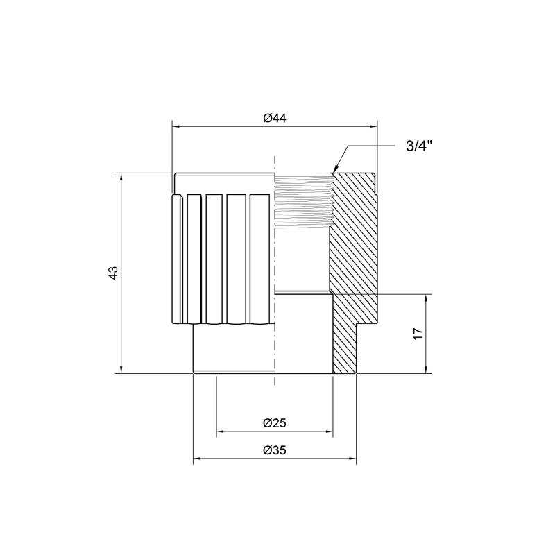 Муфта PPR Thermo Alliance 25х3/4" ВР — фото 2