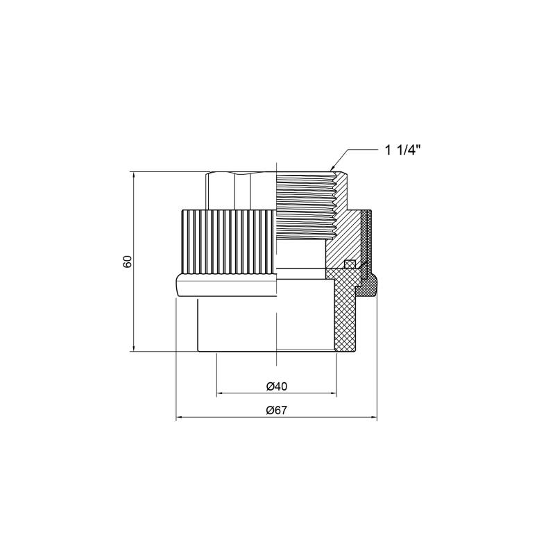 Муфта PPR Thermo Alliance 40х1" 1/4 ВР — фото 2