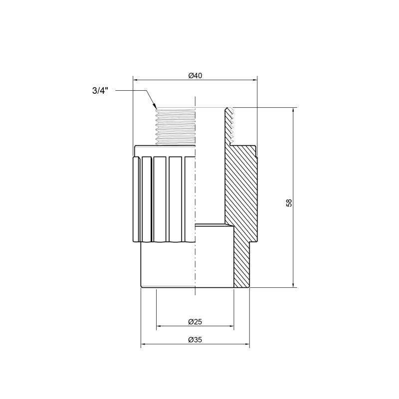 Муфта PPR Thermo Alliance 25х3/4" ЗР — фото 2