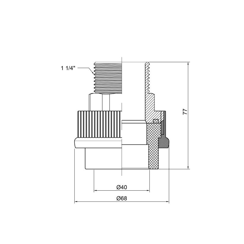 Муфта PPR Thermo Alliance 40х1" 1/4 ЗР — фото 2