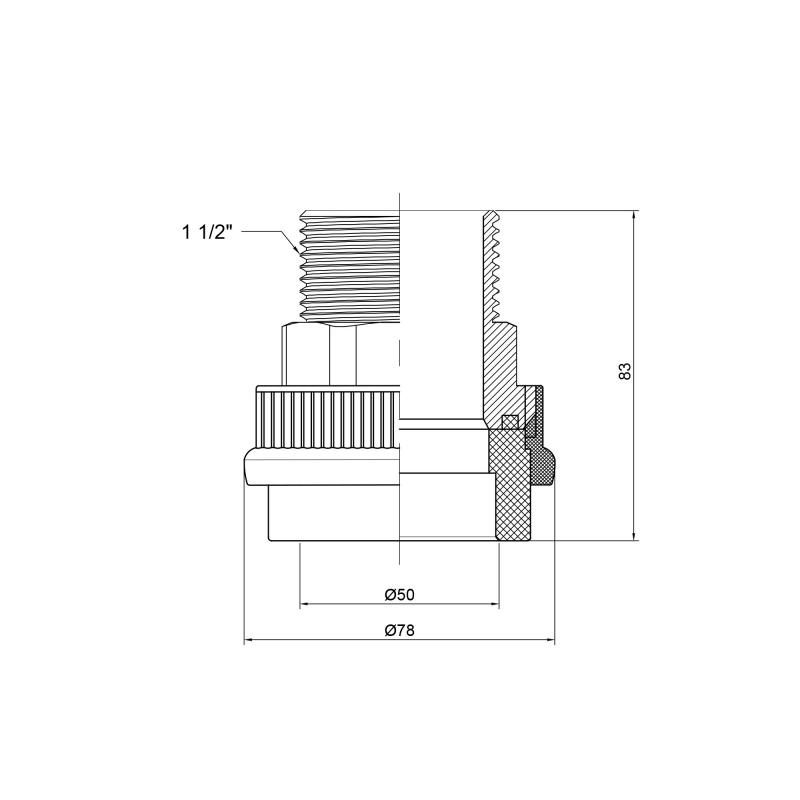 Муфта PPR Thermo Alliance 50х1" 1/2 ЗР — фото 2
