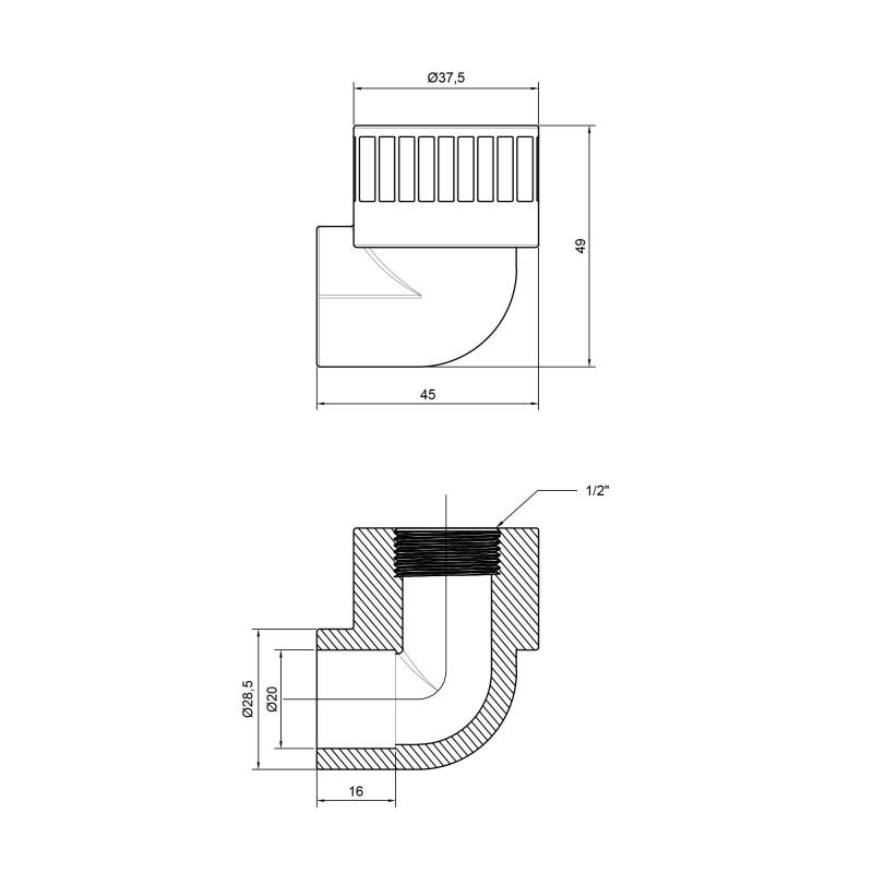 Кутик PPR Thermo Alliance 20х1/2" ВР — фото 2