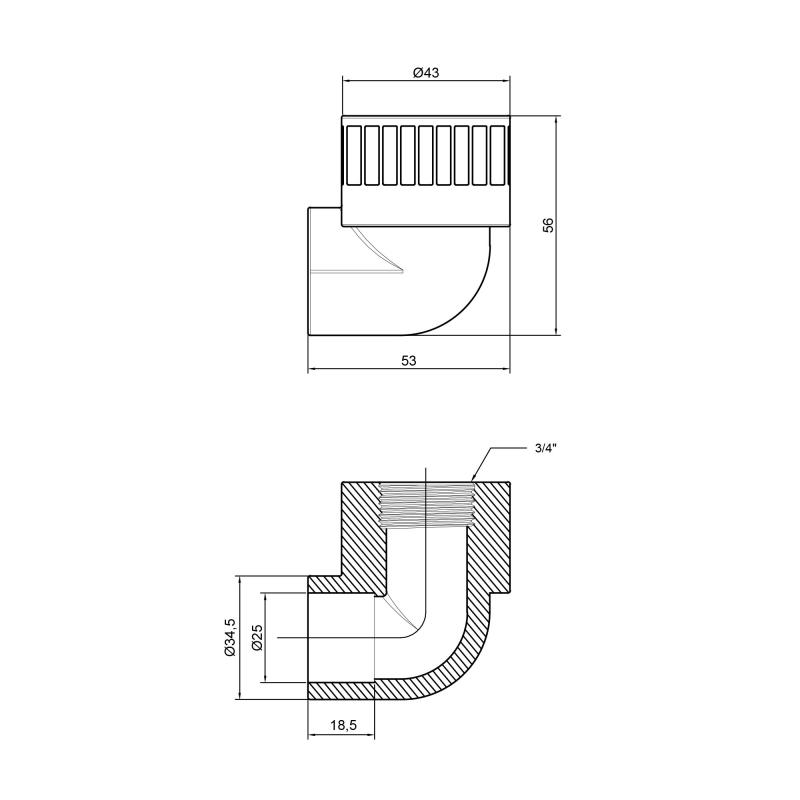 Кутик PPR Thermo Alliance 25х3/4" ВР — фото 2
