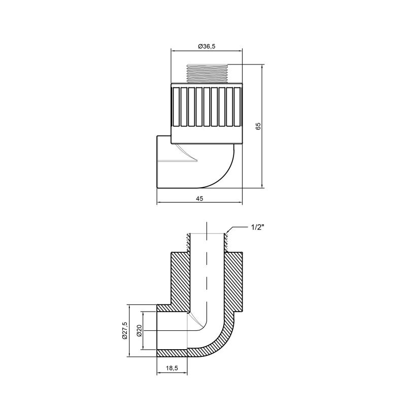 Кутик PPR Thermo Alliance 20х1/2" ЗР — фото 2