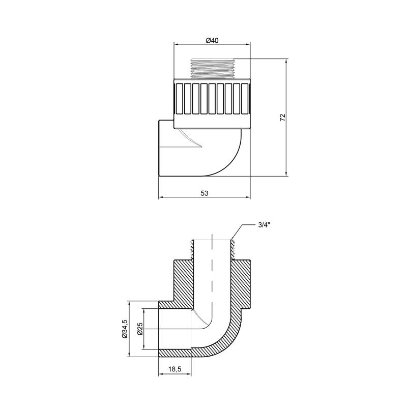 Кутик PPR Thermo Alliance 25х3/4" ЗР — фото 2