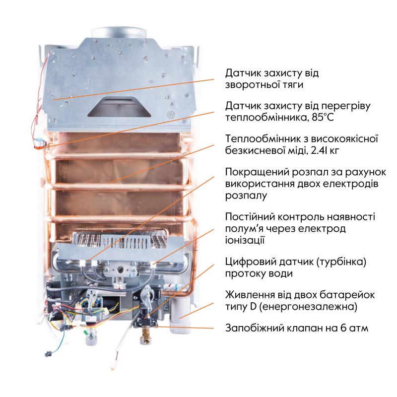 Колонка газова димохідна Thermo Alliance JSD20-10N-QB 10 л EURO+ — фото 7