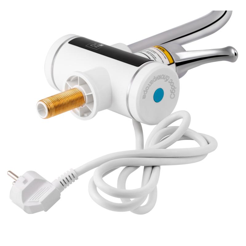 Проточний кран-водонагрівач кухонний для кухні Lidz Warm 058 LDWAR058WCR24985 White / Chrome — фото 4