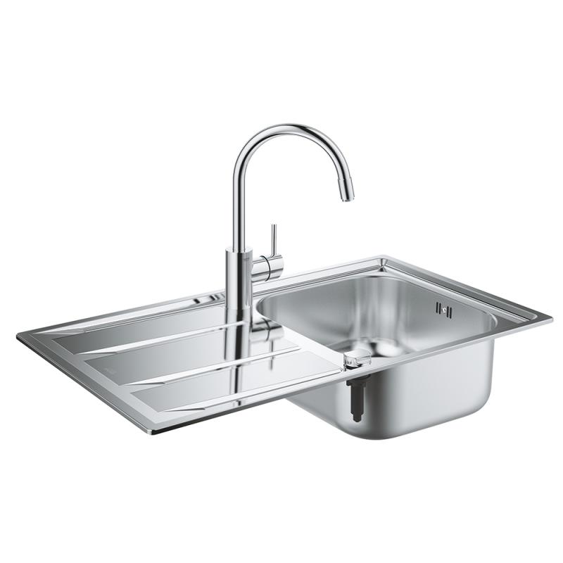 Набір Grohe мийка кухонна K400 31570SD0 + змішувач Concetto 32663001