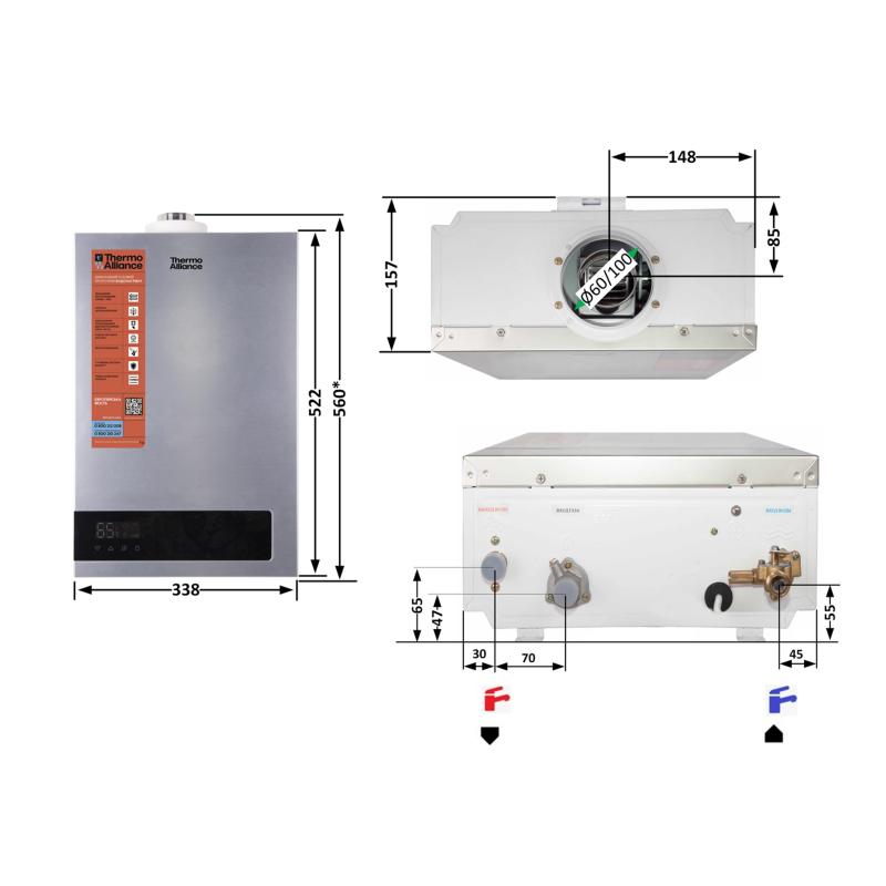 Колонка газова димохідна Thermo Alliance JSG20-10ETP18 10 л Silver — фото 2