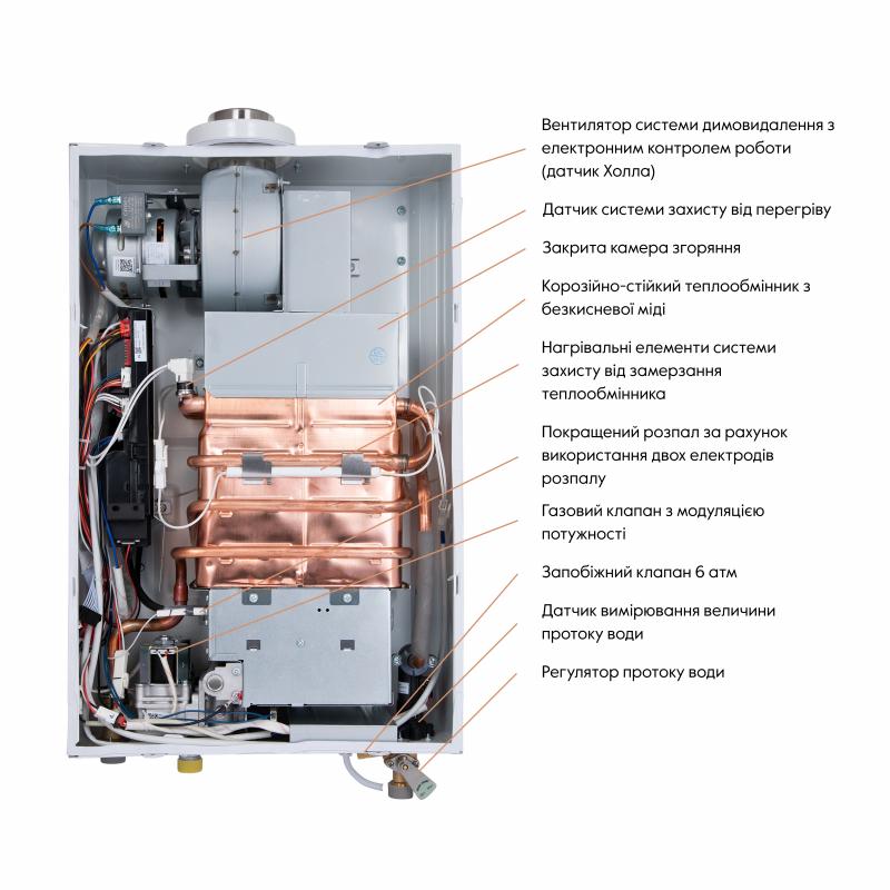 Колонка газова димохідна Thermo Alliance JSG20-10ETP18 10 л Silver — фото 7