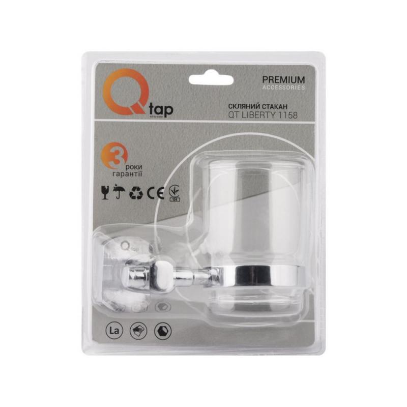 Склянка з тримачем Qtap Liberty настінна QTLIBCRM1158 Chrome — фото 4