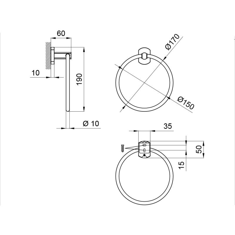 Тримач для рушника Qtap Liberty D 160 мм QTLIBCRM1160 Chrome — фото 2