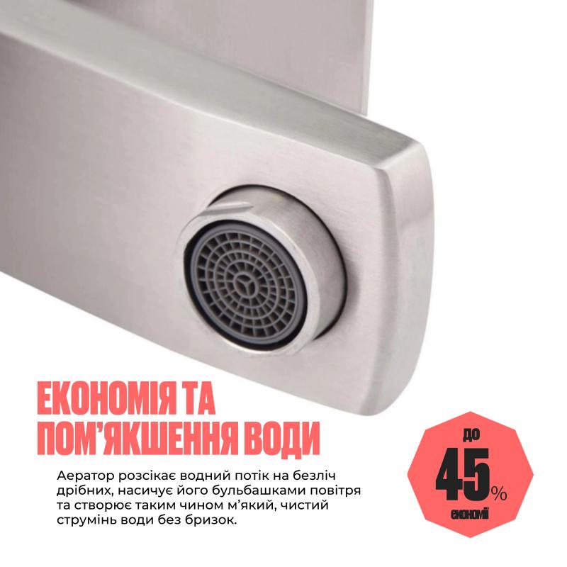 Змішувач для раковини Lidz Kubis 001F (k35) LDKUB001FNKS28534 Nickel — фото 4