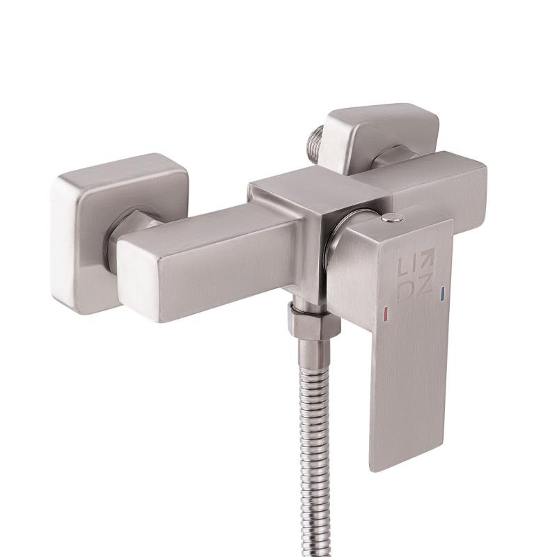 Змішувач для душу Lidz Kubis 010 (з душовим гарнітуром) (k35) LDKUB010NKS28535 Nickel — фото 3