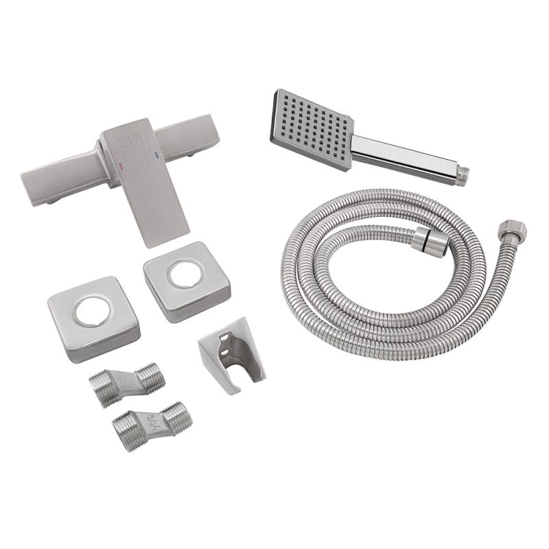 Змішувач для душу Lidz Kubis 010 (з душовим гарнітуром) (k35) LDKUB010NKS28535 Nickel — фото 5