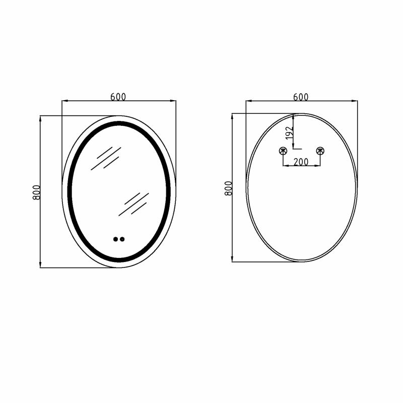 Дзеркало Qtap Mideya (DC-F801) 600х800 з LED-підсвічуванням Touch, з антизапотіванням, димером QT2078F801W — фото 2