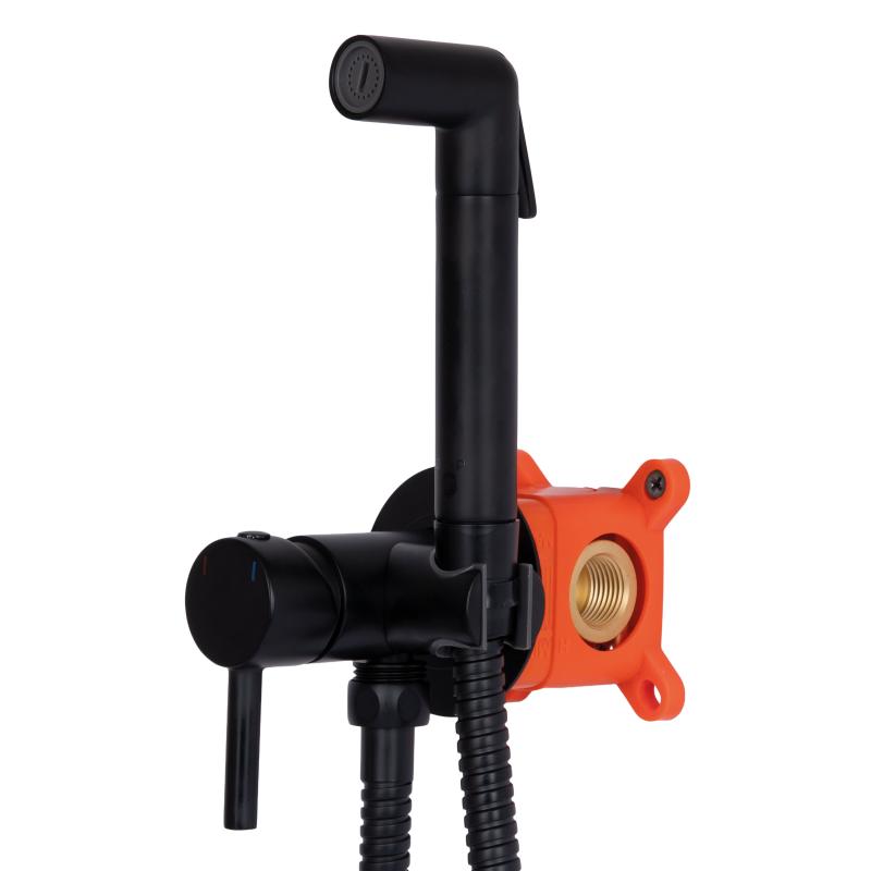 Набор для гігієнічного душу Qtap Inspai-Varius округлий QTINSVARBСRV00440001 Black Matt — фото 3
