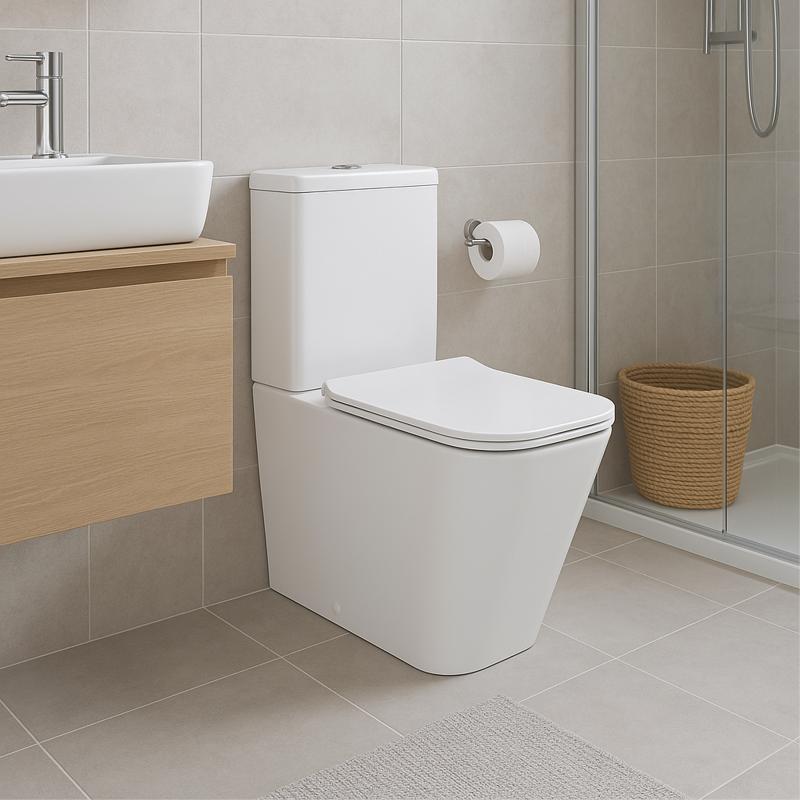 Унітаз-компакт Qtap Crow безобідковий з сідінням Soft-close QT05222170W — фото 3