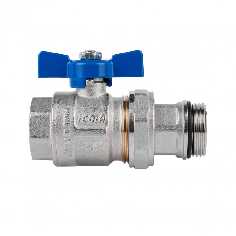 Кран кульовий "Американка" Icma Blue 1" з антипротіканням прямий №215 — фото 3