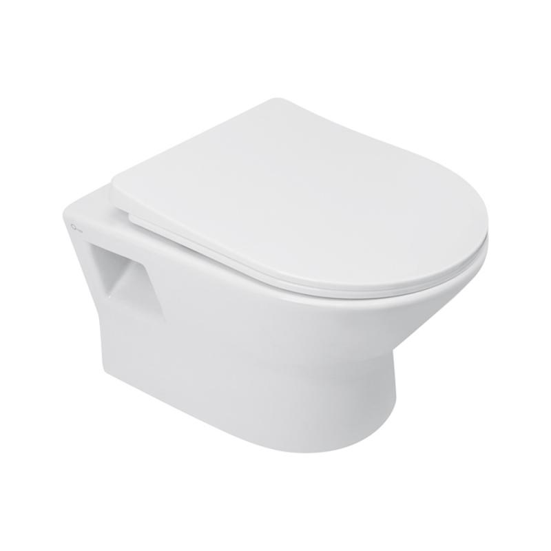 Унітаз підвісний Qtap Lark безобідковий з сідінням Soft-close QT0331159W
