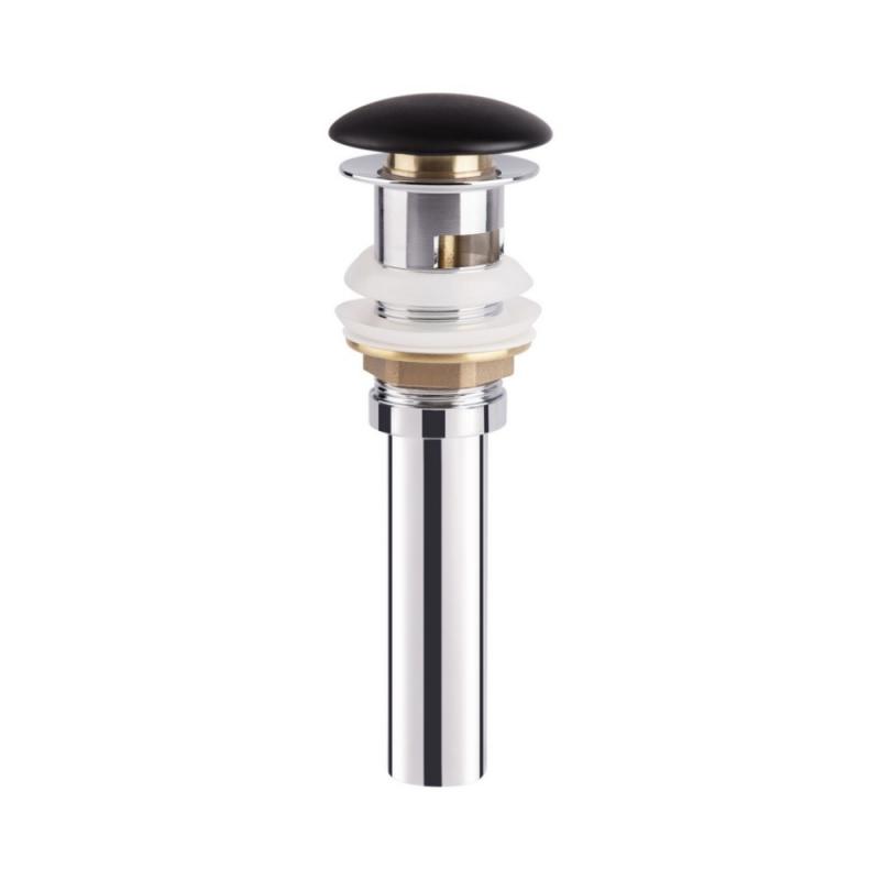 Донний клапан для раковини Qtap F009M1 70х70х220 Matt black з переливом