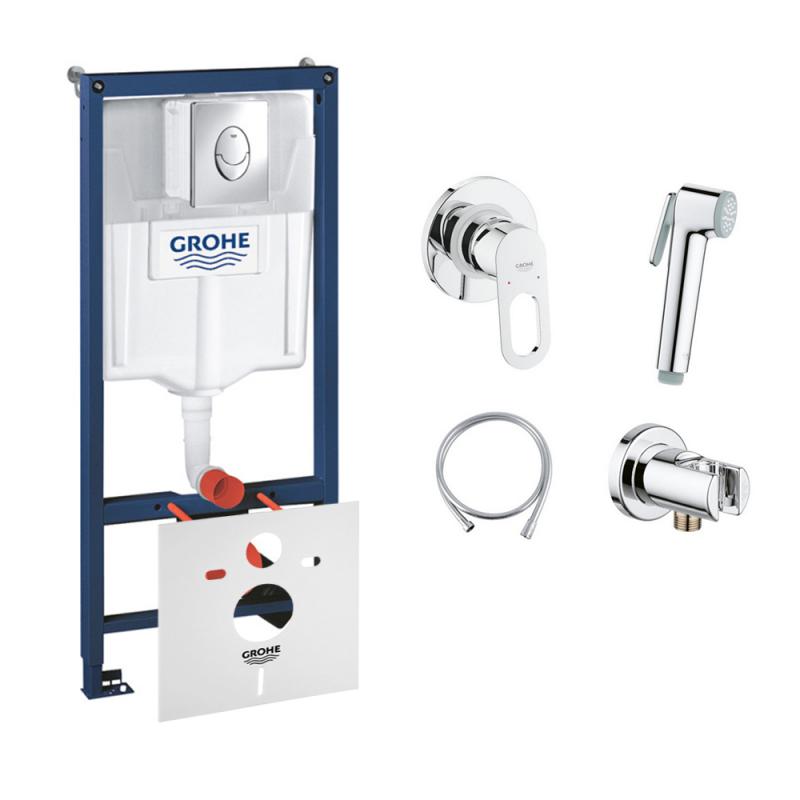 Комплект Grohe інсталяція Rapid SL 38721001 + набір для гігієнічного душу зі змішувачем BauLoop 111042